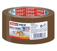 tesa Emballer Lot de 1 rubans de fermeture PVC ultra résistant 66m x 50mm | Ruban d'emballage de qualité PVC - Résistant aux déchirures, pour colis lourds - Ruban adhésif à déroulement silencieux