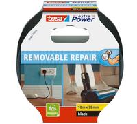 tesa extra Power Eco Repair Ruban adhésif tissé - Noir - 10 m x 38 mm | Ruban de réparation écologique haute adhérence - Bande adhésive résistante à la déchirure - Montage, réparation et étanchéité