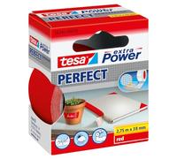 Tesa - Ruban adhésif toilé Extra Power Perfect - Réparation & renfort - Rouge 2,75 m x 38 mm