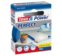 Tesa extra Power Perfect - Ruban Adhésif Toilé - Ruban de Réparation pour Artisanat, Fixation, Renforcement et Étiquetage - Bleu - 2,75 m x 19 mm