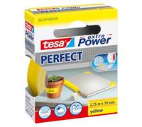 Tesa extra Power Perfect - Ruban Adhésif Toilé - Ruban de Réparation pour Artisanat, Fixation, Renforcement et Étiquetage - Jaune - 2,75 m x 19 mm