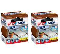 Tesa Extra Power Ruban adhésif en toile, marron, 38mm │ 2er Pack