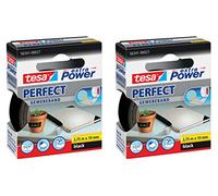 Tesa Extra Power Ruban adhésif en toile, noir, 19 mm │ 2er Pack