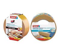 Tesa Extra Strong Ruban Adhésif Double Face de Fixation pour Sols Irréguliers - 25 m x 50 mm & Universal Rouleau de Ruban Adhésif Double Face pour Surfaces Lisses - 25 mm x 50 mm