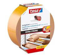 tesa Extra Strong Ruban Adhésif Double Face de Fixation pour Sols Irréguliers - Rouleau Auto-Adhésif Antidérapant pour Moquette et Revêtements de Sol en PVC - 25 m x 50 mm