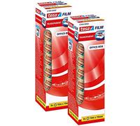 tesa Film transparent - Ruban adhésif transparent avec forte adhérence - Résistant au vieillissement et indéchirable - Boîte de bureau (10 m x 19 mm, 2 x 8 rouleaux)
