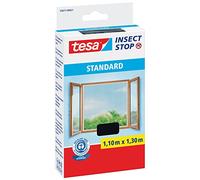Tesa Insect Stop Auto-Agrippant STANDARD pour Fenêtres - Filet Anti-Moustiques Adhésif - Découpable à la Dimension Souhaitée - Anthracite, Lot de 3
