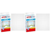 Tesa Insect Stop Auto-Agrippant STANDARD pour Fenêtres - Filet Anti-Moustiques Adhésif - Découpable à la Dimension Souhaitée - Blanc, 130 cm x 150 cm (Lot de 2)