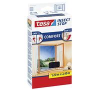 tesa Insect Stop Comfort - Moustiquaire pour fenêtre/moustiquaire avec bande velcro autocollante en anthracite + 1 bobine d'attrape-mouches gratuite