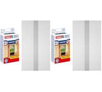tesa Insect Stop COMFORT Moustiquaire pour Portes - Toile Anti Insectes en Deux Parties - Bande Auto-Adhésive Easy-On Easy-Off - Sans Percer - 2 x 65 cm x 220 cm - Gris Anthracite (Lot de 2)