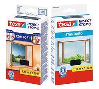 Tesa Insect Stop COMFORT pour Porte-Fenêtres - Moustiquaire avec Ruban Auto Agrippant - Filet Anti-Moustique - Anthracite, 120 cm x 240 cm & moustiquaires, Anthracite, 1,1 m : 1,3 m