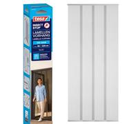 tesa Insect Stop Lamella STANDARD pour Portes - Rideau 4 Parties de Filets Anti-Moustiques avec Bandes Auto-Agrippantes - Sans Perçage - Blanc, 95 x 220 cm
