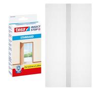 tesa INSECT STOP Moustiquaire Auto-agrippante - 2x 65 x 220 cm - Blanc | 2 moustiquaires à découper pour porte - Sans perçage, protection anti-insectes avec bande auto-agrippante adhésive - Lavable