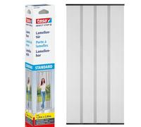 tesa INSECT STOP Rideau à Lamelles - 120 x 250 cm - Anthracite | Rideau à lamelles pour portes - Moustiquaire 4 pièces - Sans perçage avec fermeture auto-agrippante - Transparent