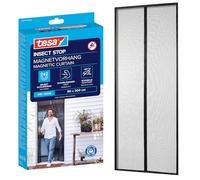 tesa INSECT STOP Rideau Magnétique - 2,0 x 0,8 m - Anthracite | Rideau moustiquaire aimanté à fermeture automatique pour portes de balcon et de terrasse - Montage facile, sans perçage