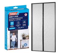 tesa INSECT STOP Rideau Magnétique - 2,2 x 1,0 m - Anthracite | Rideau moustiquaire aimanté à fermeture automatique pour portes de balcon et de terrasse - Montage facile, sans perçage