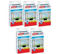 Tesa Insect Stop STANDARD Moustiquaire pour fenêtre - Protection contre les insectes découpable - Protection contre les moustiques sans perçage - Filet anti-mouches anthracite, 130 cm x 150 cm (lot de