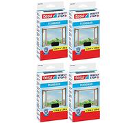 Tesa Insect Stop Standard Moustiquaire pour fenêtre - Protection contre les insectes découpable - Protection contre les moustiques sans perçage - Filet anti-mouches anthracite, 130 cm x 150 cm (lot de