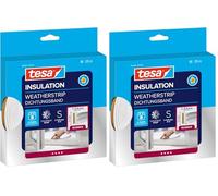 tesa INSULATION Bande d'étanchéité S - Joint en caoutchouc autocollant pour l'isolation des fentes sur les fenêtres et les portes - Blanc - 25 m x 9 mm x 4 mm (Lot de 2)