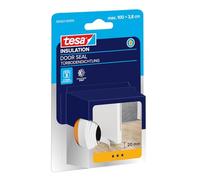 tesa INSULATION Joint de porte - Joint mousse autocollant pour sol de porte - Joint de porte de chambre pour protection contre le froid, les courants d'air, la poussière et l'humidité - Blanc-1mx38 mm