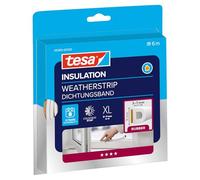 tesa INSULATION Joint en caoutchouc XL - Joint autocollant pour l'isolation des fentes des fenêtres et des portes - Blanc - 6 m x 9 mm x 7 mm