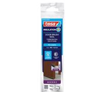 tesa INSULATION Rail d'étanchéité pour sols textiles/moquettes - Joint d'étanchéité autocollant pour protéger des courants d'air - Marron - avec brosse d'étanchéité jusqu'à 15 mm