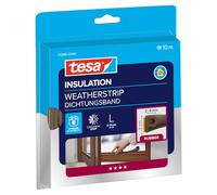 tesa INSULATION Ruban d'étanchéité L - 10 m x 9 mm x 5,5 mm - Marron | Joint en caoutchouc autocollant pour calfeutrer les interstices des fenêtres et des portes - Contre le froid et la chaleur