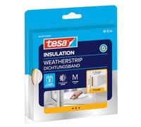 tesa INSULATION Ruban d'étanchéité M - 6 m x 9 mm x 5,5 mm - Blanc | Joint en mousse autocollant pour l'isolation des fenêtres et des portes - Protection contre le froid, le bruit et la chaleur