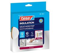 tesa INSULATION Ruban d'étanchéité S - 25 m x 9 mm x 4 mm - Blanc | Joint en caoutchouc autocollant pour calfeutrer les interstices des fenêtres et des portes