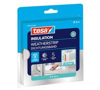 tesa INSULATION Ruban d'étanchéité S - 6 m x 9 mm x 4 mm - Blanc | Joint en mousse autocollant pour l'isolation des fenêtres et des portes, protection contre le froid et la chaleur