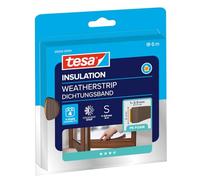 tesa INSULATION Ruban d'étanchéité S - 6 m x 9 mm x 4 mm - Marron | Joint en mousse adhésif pour l'isolation des fenêtres et des portes, protection contre le froid et la chaleur
