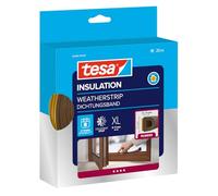 tesa INSULATION Ruban d'étanchéité XL - Joint - 25 m x 9 mm x 7 mm - Marron | Joint en caoutchouc autocollant pour calfeutrer les interstices des fenêtres et des portes - Contre le froid et la chaleur