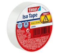 Tesa Iso Tape - Ruban isolant autocollant - Blanc - 10 m x 15 mm | Ruban de réparation résistant à la chaleur pour câbles électriques - Pour isoler, regrouper et fixer en toute sécurité