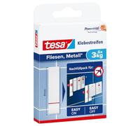 tesa Languettes adhésives 77761 – pour carrelage & métal, jusqu'à 3 kg – Blanc, 6 pièces