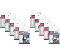 tesa Lot de 10 bandes adhésives pour fixation sur papier peint et plâtre, capacité de maintien de 1 kg