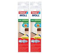 tesa Lot de 2 Calfeutrers Bas de Porte Adhésif Spécial Moquette 1m x 40mm x 15mm blanc