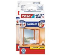 tesa Lot de 2 Moustiquaires Insect Stop COMFORT pour Fenêtre 1,30 m x 1,30 m Blanc