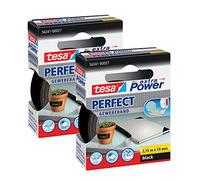 tesa Lot de 2 rouleaux de ruban adhésif en tissu extra puissant (noir)
