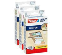 tesa Lot de 3 Moustiquaires COMFORT pour Fenêtre de Toit 1,20 x 1,40 m Blanc