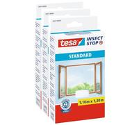 tesa Lot de 3 Moustiquaires Insect Stop Standard Fenêtre 1,10 m x 1,30 m Blanc