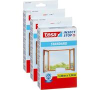 tesa Lot de 3 Moustiquaires STANDARD pour fenêtre, 1,50 m x 1,30 m Blanc