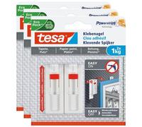 Tesa Lot De 3 Powerstrips Lot De 2 Clous Adhésif Ajustable Pour Papier Peint Et Plâtre 1kg
