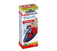 tesa Lot de 3 rouleaux de colle permanent EcoLogo - Rechargeable avec ruban indéchirable et film adhésif double face - Sans solvant - 14 m x 8,4 mm