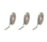 tesa Lot de 3 Rubans Premium Adhésif toilé Plastifié 50 m x 19 mm Gris