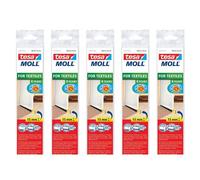 tesa Lot de 5 Calfeutrers Bas de Porte Adhésif Spécial Moquette 1m x 40mm x 15mm blanc