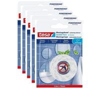 Tesa Lot De 5 Powerbonds Double-Face De Fixation Etanche Pour Carrelage/Métal 19 Mm X 1,5 M
