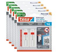 Tesa Lot De 5 Powerstrips Lot De 2 Clous Adhésif Ajustable Pour Papier Peint Et Plâtre 1kg