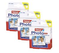 tesa Lot de 500 pastilles adhésives double face pour créer un livre photo - Lot de 500 (3 x 500 pièces, blanc)