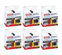 Tesa Lot De 6 Bandes On&off Auto-Agrippante Extra Strong 50mm X 1m Noir