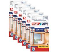 tesa Lot de 6 Moustiquaires Insect Stop COMFORT pour Fenêtre 1,30 m x 1,30 m Blanc